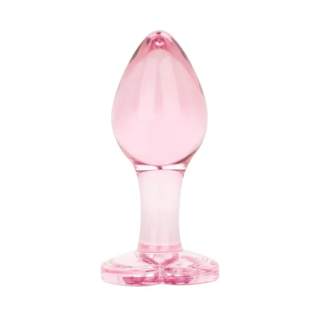 Анальная пробка EasyToys Anal Plug Glass M, 8.3 см (розовый)