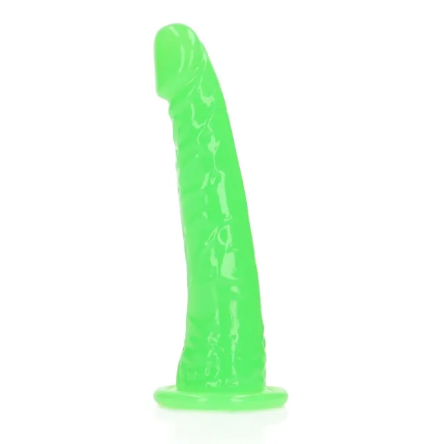 Фаллоимитатор RealRock Slim Realistic, 15.5 см (зеленый)