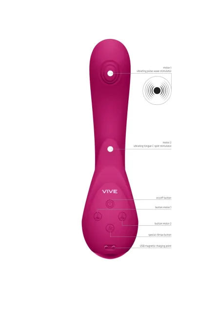 Вібратор Vive Miki, 22 см (рожевий)