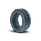 Boners Double Design Cock Ring - Pierścień erekcyjny, Szary, 5, 2 cm