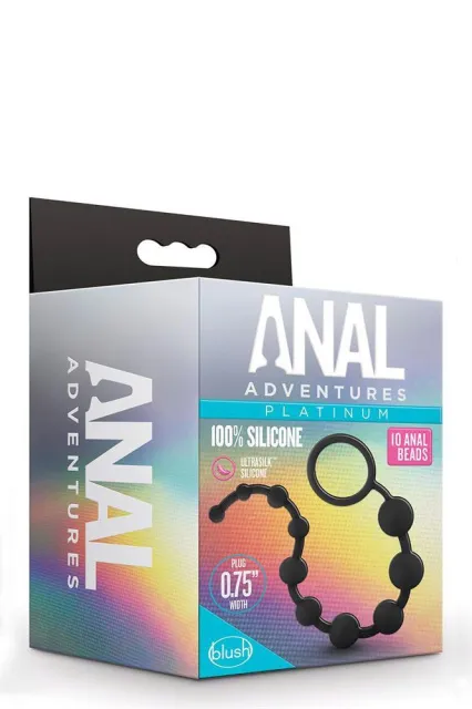 Анальная цепочка Anal Adventures Platinum Anal Beads, 31.8 см (черный)