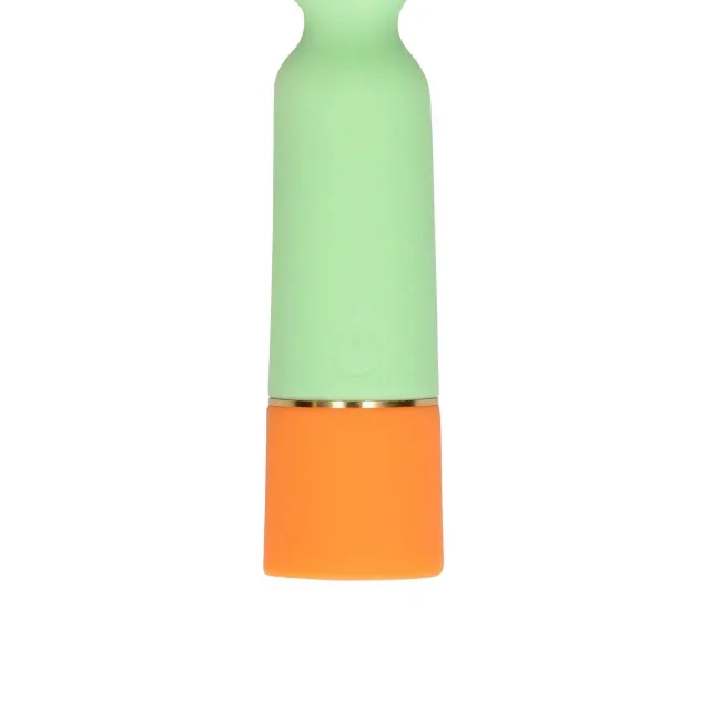 Вібратор Loveline Ribbed Mini, 12 см (зелений)