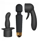 Вібромасажер з насадками Dorcel Kit Wanderful, 20 см (чорний)