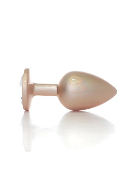 Анальная пробка Jewellery Pearl Gold Plug Clear S, 7 см (золотой)