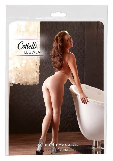 Колготки Cottelli Legwear з відкритим пахом, S (тілесний)