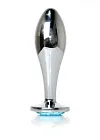B - Series HeavyFun Jewellery Silver Plug Clear L - Korek analny, Niebieski, 10.5 cm