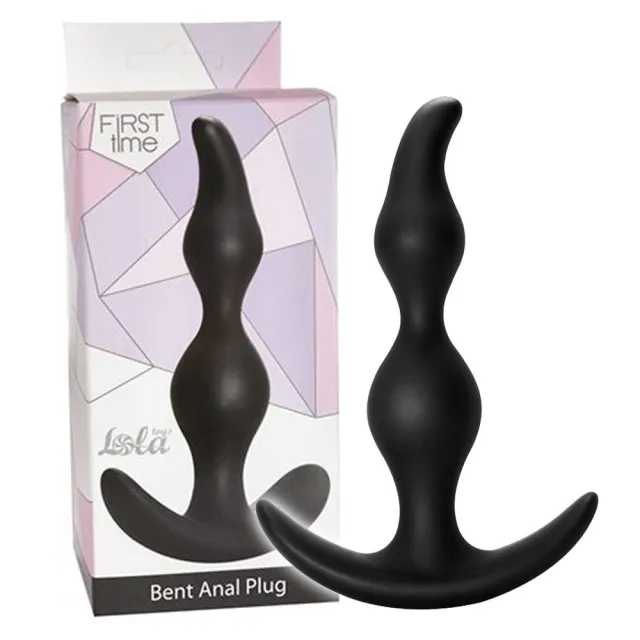 Анальная пробка Lola Games Bent Anal Plug, 13 см (черный)
