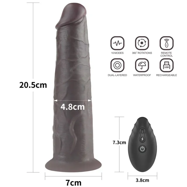 Вибратор Lovetoy Dual-Layered Silicone Nature Cock 8.0'', 20.5 см (черный)