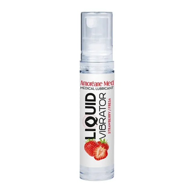Лубрикант з ефектом вібрації Amoreane Med Liquid Vibrator Strawberry, 10 мл