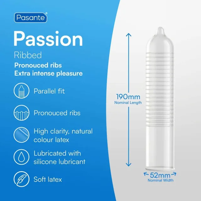 Презервативы Pasante Ribbed Passion, 144 шт