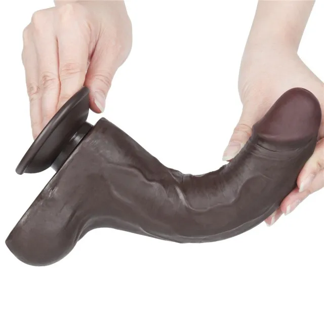 Фаллоимитатор Sliding Skin Dual Layer Dong, 21.6 см (черный)