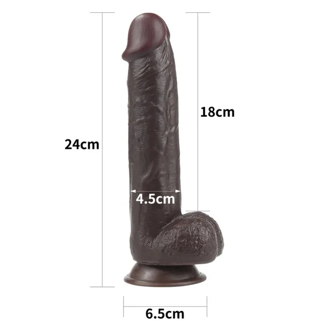 Фалоімітатор LoveToy Sliding Skin, 24 см (коричневий)
