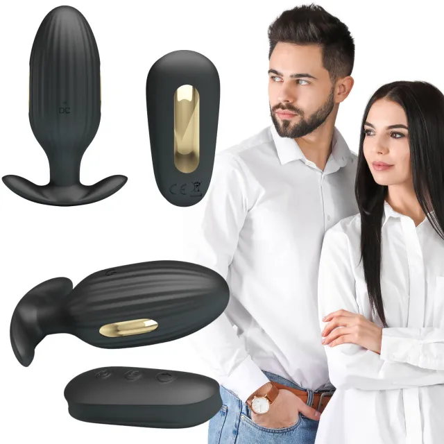 Анальна пробка Pretty Love Electric Shock Massager, 9,2 см (чорний)