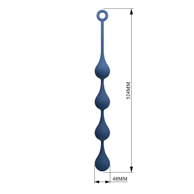Анальная цепочка Mr. Play Waterdrop Anal Balls XL, 52.5 см (синий)
