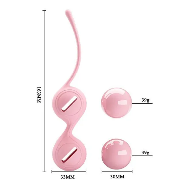 Вагінальні кульки Pretty Love Kegel Tighten Up, 16,3 см (рожевий)