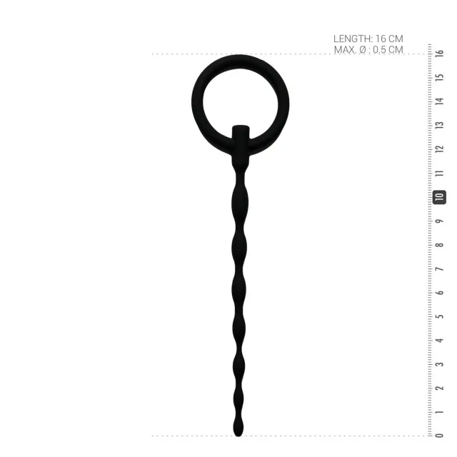 Стимулятор уретры Sinner Gear Silicone Penis Plug With Pull Ring (черный)