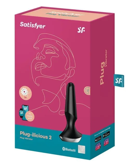 Анальна пробка Satisfyer Plug-ilicious 2, 14 см (чорний)