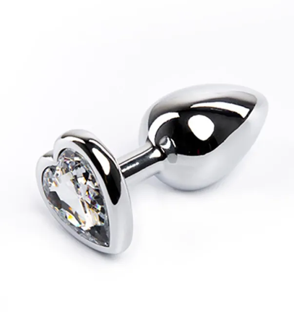Анальна пробка Fantasy Silver Butt Plug Heart-Shaped M, 8 см (білий)