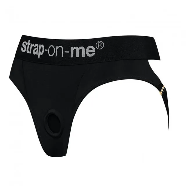 Трусы-стринги для страпона Strap-On-Me Harness Lingerie Heroine, L (черный)