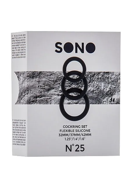 Набор эрекционных колец Sono No.25, 3 шт (черный)