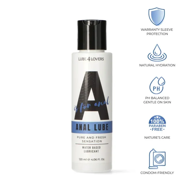 Lube4lovers A is for Anal Lube - Lubrykant na bazie wody, Bezzapachowy, 120 ml