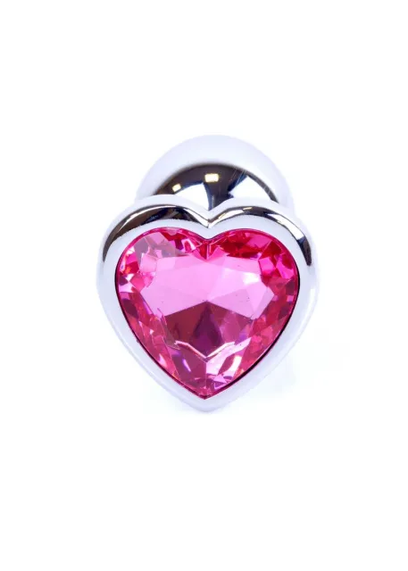 Анальная пробка B - Series HeavyFun Jewellery Silver Heart, 7 см (розовый)