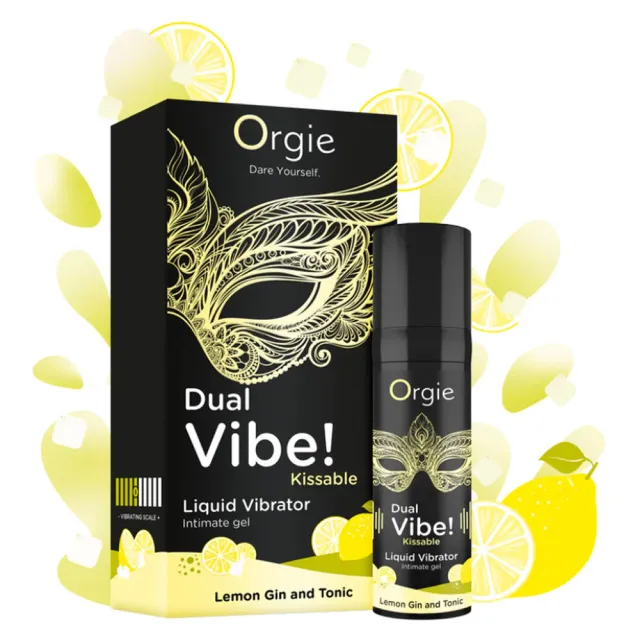 Orgie Dual Vibe! Liquid Vibrator Lemon Gin and Tonic - Płynny wibrator, Cytryna, 15 ml