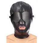 Fetish Tentation Enjoy Pain BDSM Hood With Mask - Maska, Czarny, One size