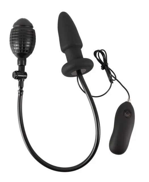 Анальная пробка Orion Inflatable + Vibrating Butt Plug, 12.2 см (черный)
