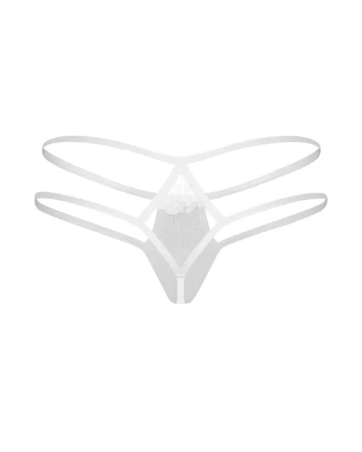 Сексуальные стринги Obsessive Arrowel, L/XL (белый)