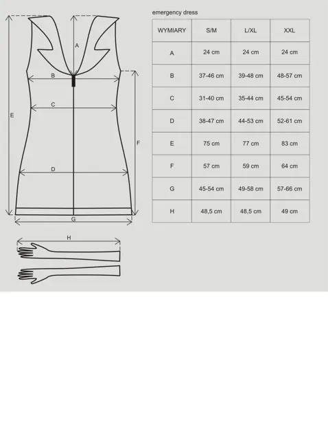 Еротичний костюм Obsessive Emergency dress, S/M (білий)