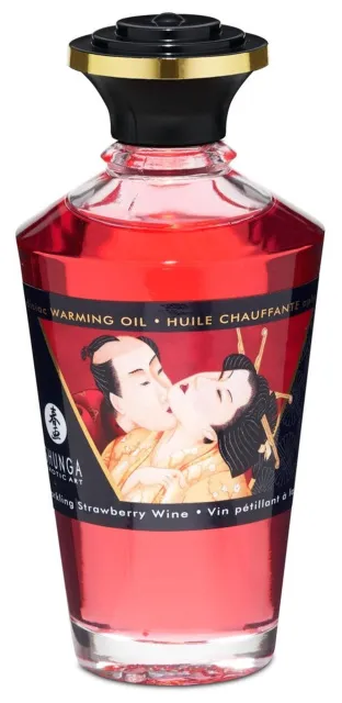 Зігріваюча масажна олія Shunga Aphrodisiac Warming Oil з ароматом полуниці та шампанського, 100 мл