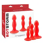 Набір анальних пробок Hot Storm Anal Wave Probe Kit, 3 шт (червоний)