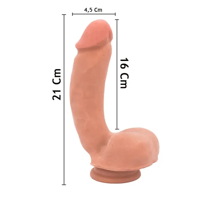 Фаллоимитатор T-skin Real Sensualism, 21,1 см (телесный)