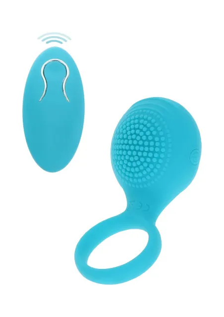 Виброкольцо Toy Joy Happiness Tickle Brush C-Ring, 8.2 см (голубой)