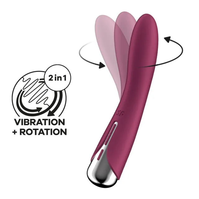 Вибратор Satisfyer Spinning Vibe 1, 17,5 см (бордовый)