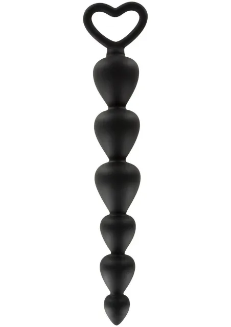 Scala Bottom Beads - Łańcuszek analny, Czarny, 17.5 cm