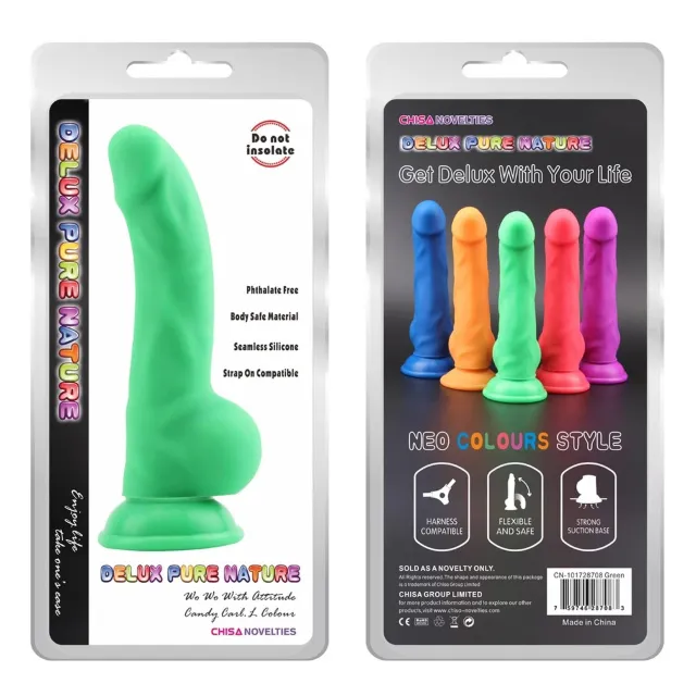 Фалоімітатор Delux Pure Nature Carl.L, 21.7 см (зелений)