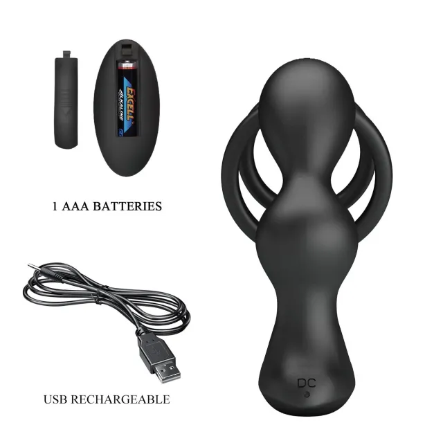 Вибростимулятор простаты MR Play Remote Control, 13.5 см (черный)