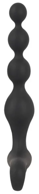 Анальные бусы с вибрацие, Black Velvets, 20 см (черный)