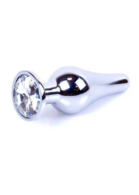 Анальная пробка B-Series HeavyFun Jewellery Silver Plug, 9.5 см (прозрачный)