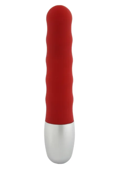 Вибратор Seven Creations Discretion Ribbed, 11 см (красный)