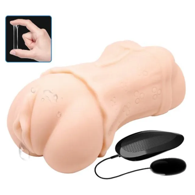 Crazy Bull Vagina Masturbator Flesh Vibrating II - Masturbator, W kolorze cielistym, 14.5 cm