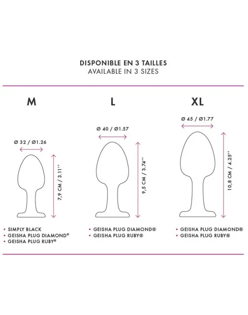 Анальная пробка с кристаллом Dorcel Geisha Plug Diamond XL, 11 см (чёрный)