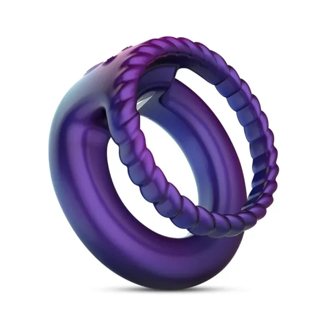 Эрекционное кольцо Hueman Jupiter Vibrating Cock and Ball Ring, 3.2 см (фиолетовый)
