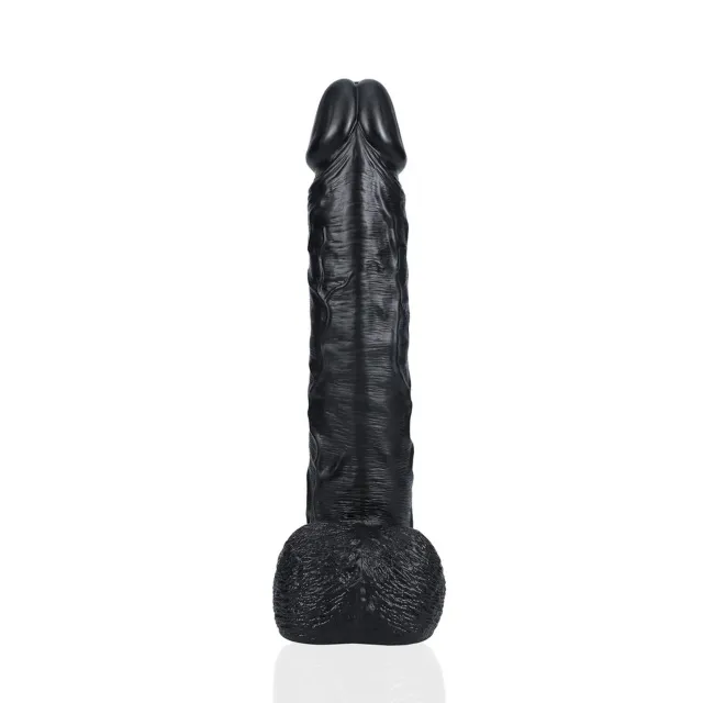 Фаллоимитатор RealRock Straight with Balls, 35.5 см (черный)
