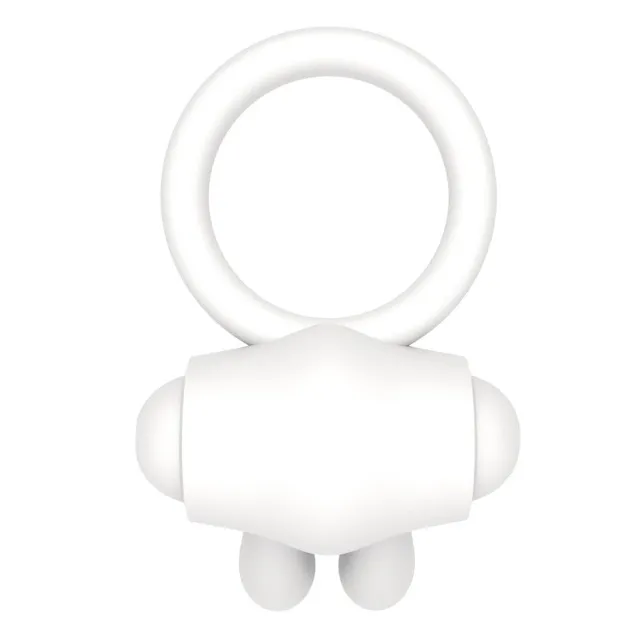 Эрекционное кольцо с вибрацией LoveToy Power Clit, 7,5 см (белый)