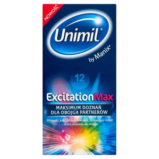 Ребристі презервативи Unimil Excitation Max із зігріваючим ефектом, 12 шт