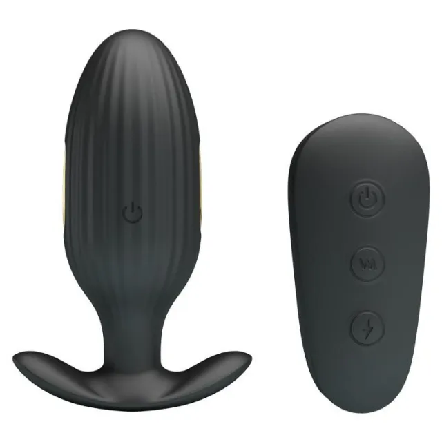 Анальная пробка Pretty Love Electric Shock Massager, 9,2 см (черный)