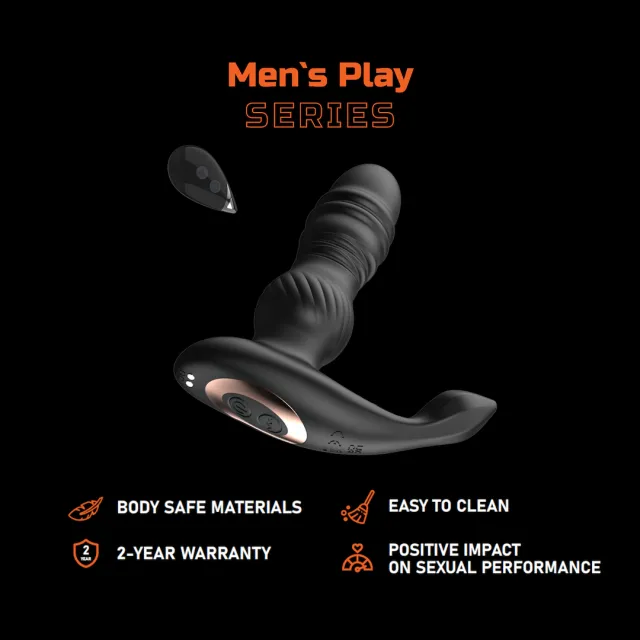 Стимулятор простаты Erospace Men's Play B4, 12.2 см (черный)